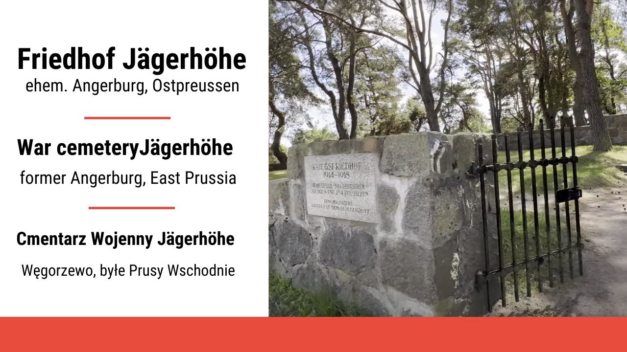 Der Friedhof Jägerhöhe in Angerburg (heute Węgorzewo) in Masuren, Ostpreussen (heute Polen)
