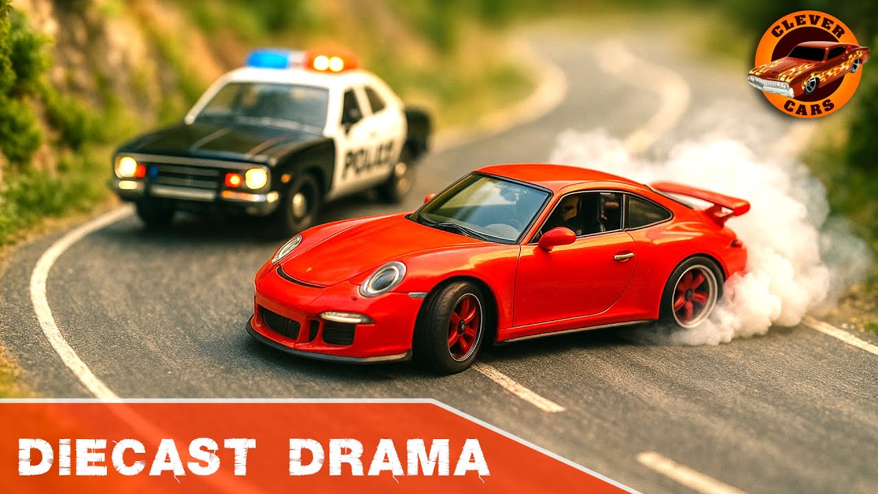 Diecast Stop-Motion 1/64 Scale – Porsche Chase SUV Crash & Miniature City Action with Trucks
