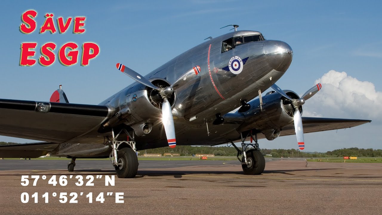 Säve ESGP utryckning till banänden och Dakota Norway Douglas DC-3 LN-WND