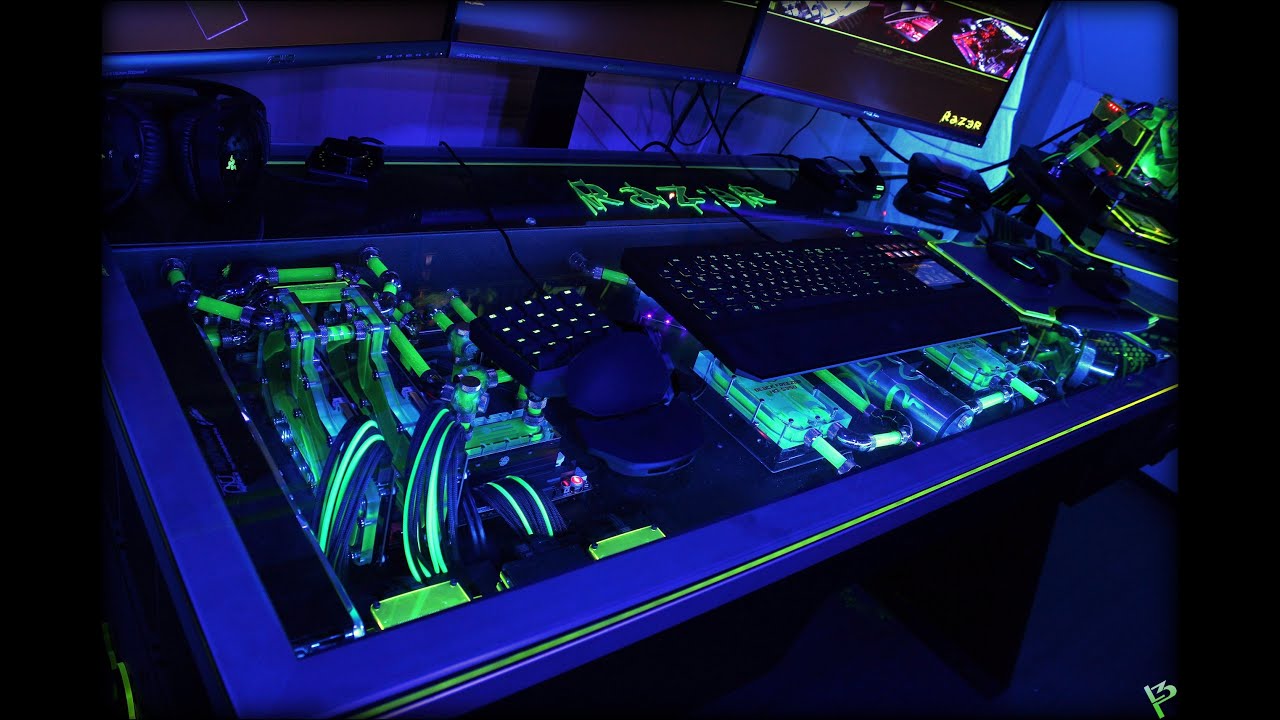 Raz3r D3sk - Final video - Gaming desk pc build by L3p