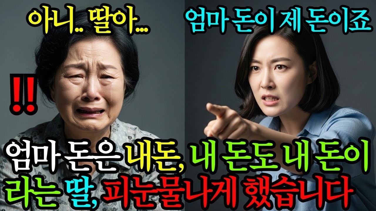 “엄마 돈도 내돈” 엄마 돈은 내돈, 내 돈도 내 돈이라는 딸 사위, 재산 싹 정리하고 피눈물나게 했습니다