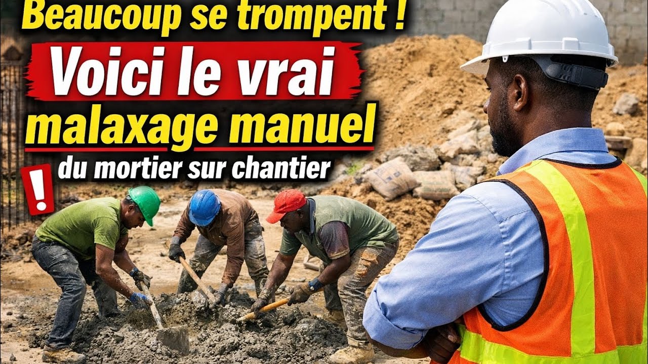 Beaucoup de Trompent : Voici Le Vrai Malaxage Manuel Du Mortier Sur Chantier. 