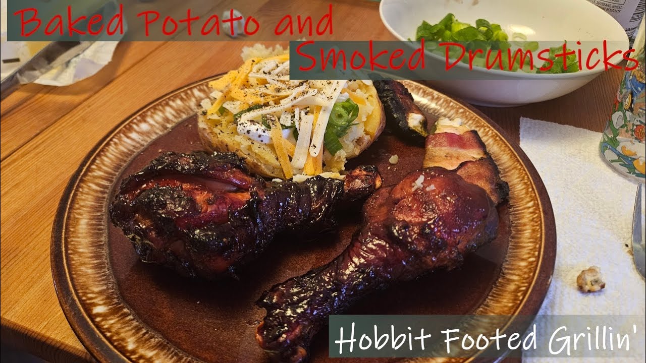 Smoked Drumsticks & Baked Potatoes on the Kamado Joe | Easy Backyard Cook!