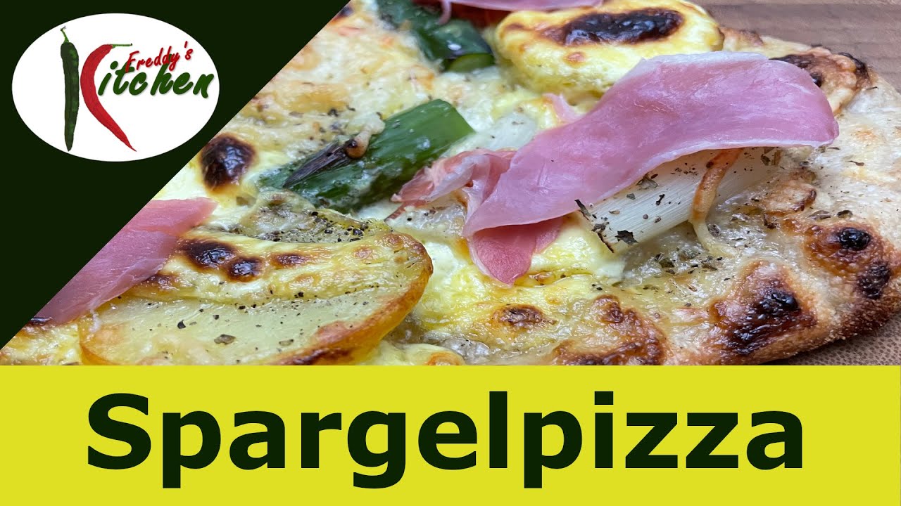 Spargelpizza - mit Schinken und Sauce Hollandaise - extrem lecker!