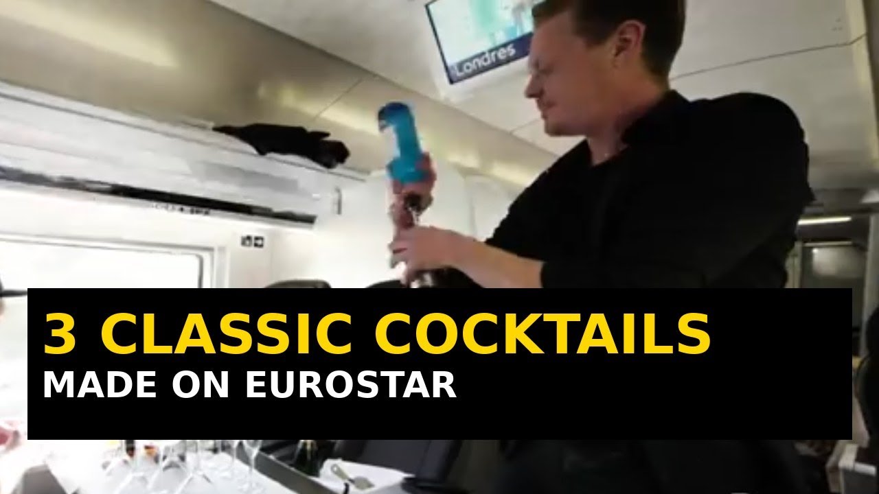 JJ Goodman Makes 3 Classic Cocktails Across Europe on Eurostar | Gin Fizz Sidecar Espresso Martini