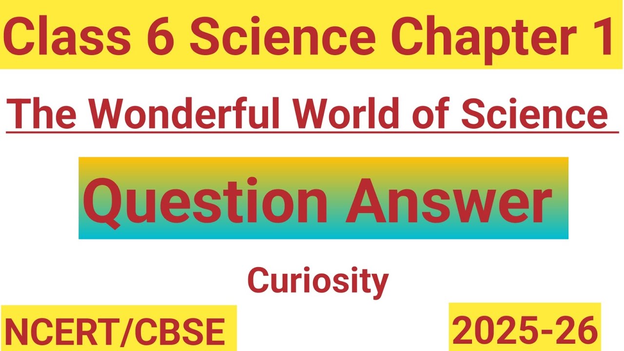 The Wonderful World of Science| Class 6 Science Chapter 1| Question Answer| Curiosity 