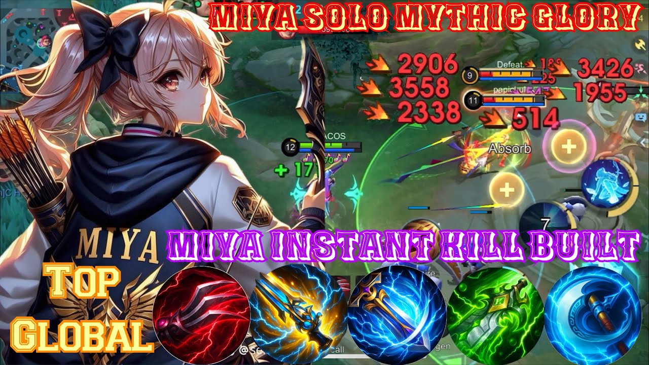 Miya Mythical Glory Instantly Kill Built Top Global #miya #mobilelegends #mlbb #top1mlbb 