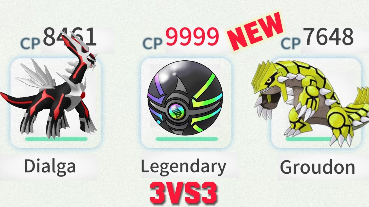 3Vs3 ALL legendary with SHADOW dialga ✨ SHINY GROUDON AND MYSTERIOUS LEGENDARY POKEMON USING BATTLE 