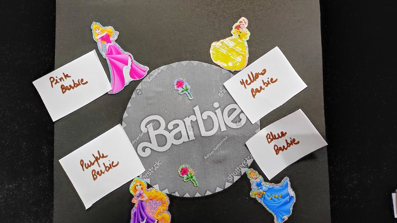 Barbie theme lucky game|barbie theme kitty party game|twist point| yellow, pink, purple, blue barbie