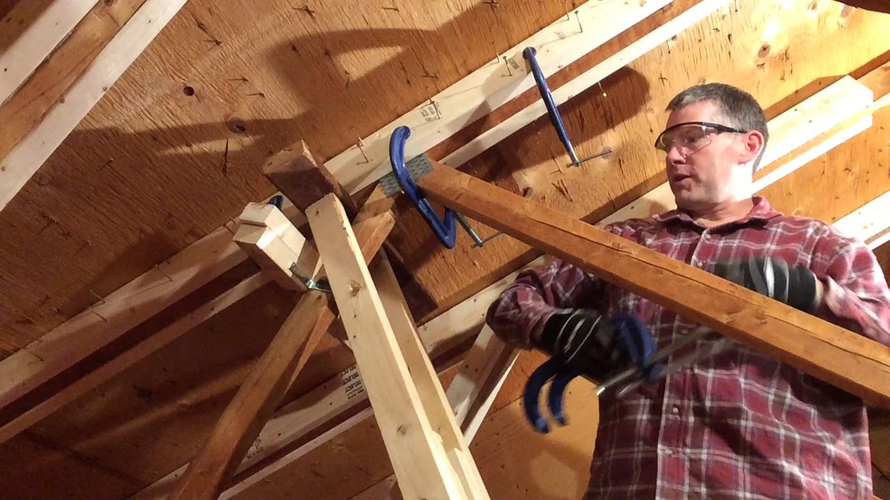 Attic Truss Repair 05: Glue & Screw Top chord splice