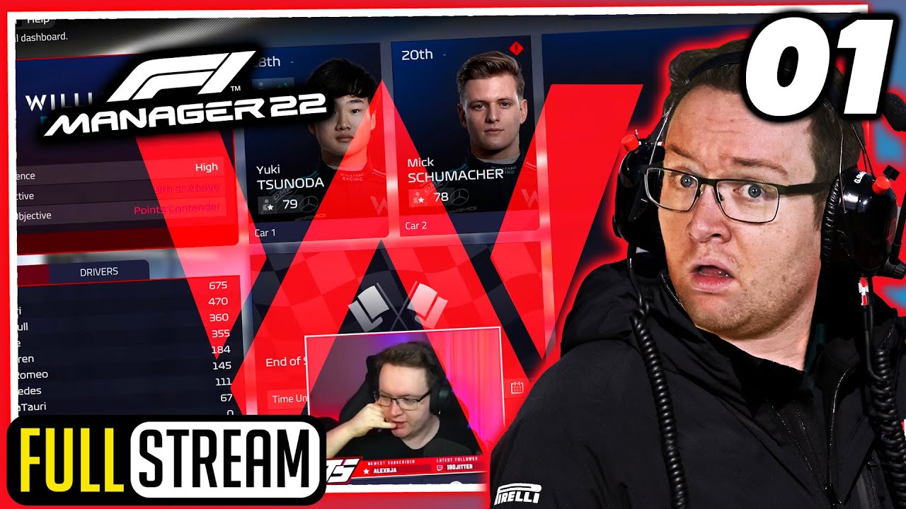 NEW PATCH, NEW SAVE! - Williams Playthrough #1 - F1 Manager 2022 (Full Stream)