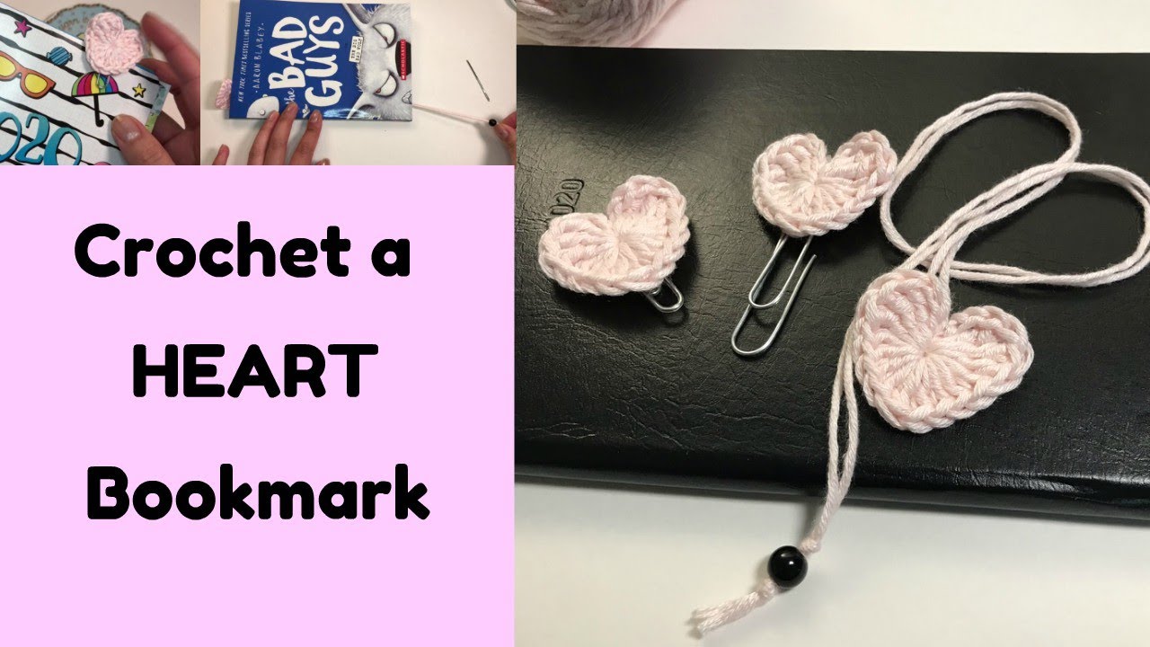 How to Crochet a Heart Bookmark, Beginner Friendly