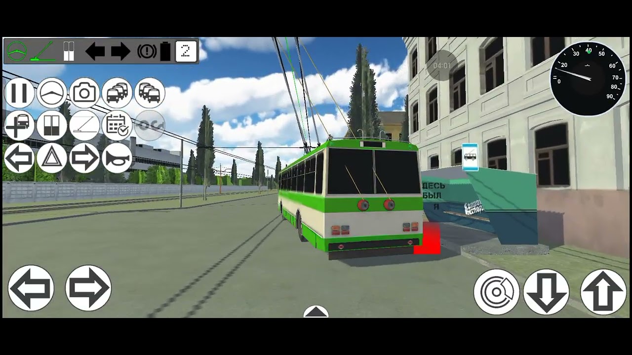 Поездка по 2 маршруту в Micro trolleybus simulator 