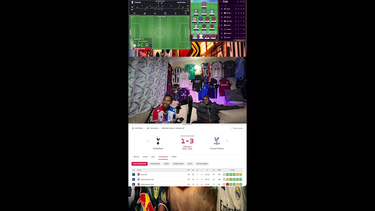 EPLEPL: Tottenham VS Crystal Palace | Watchalong Match Reactions| RW29 (Portrait)