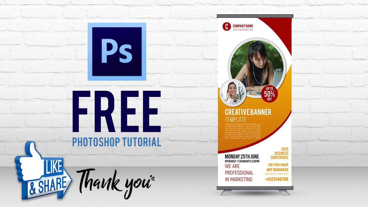 Make a Fantastic Business Roll Up Banner in Photoshop Tutorial | Adobe Tutorial
