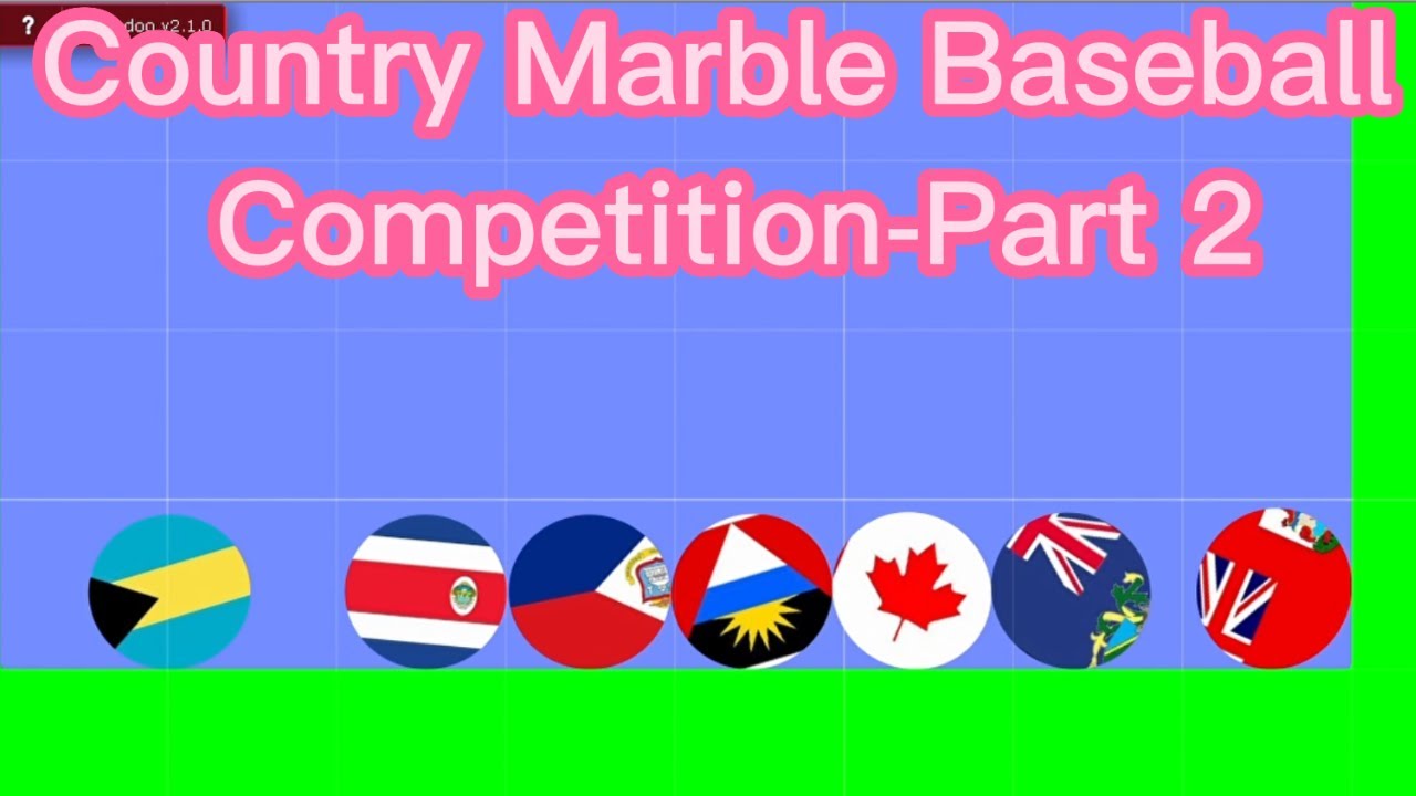 Country Marble Baseball Competition in Algodoo - Part2 #marblerace#algodoo#games#asmr