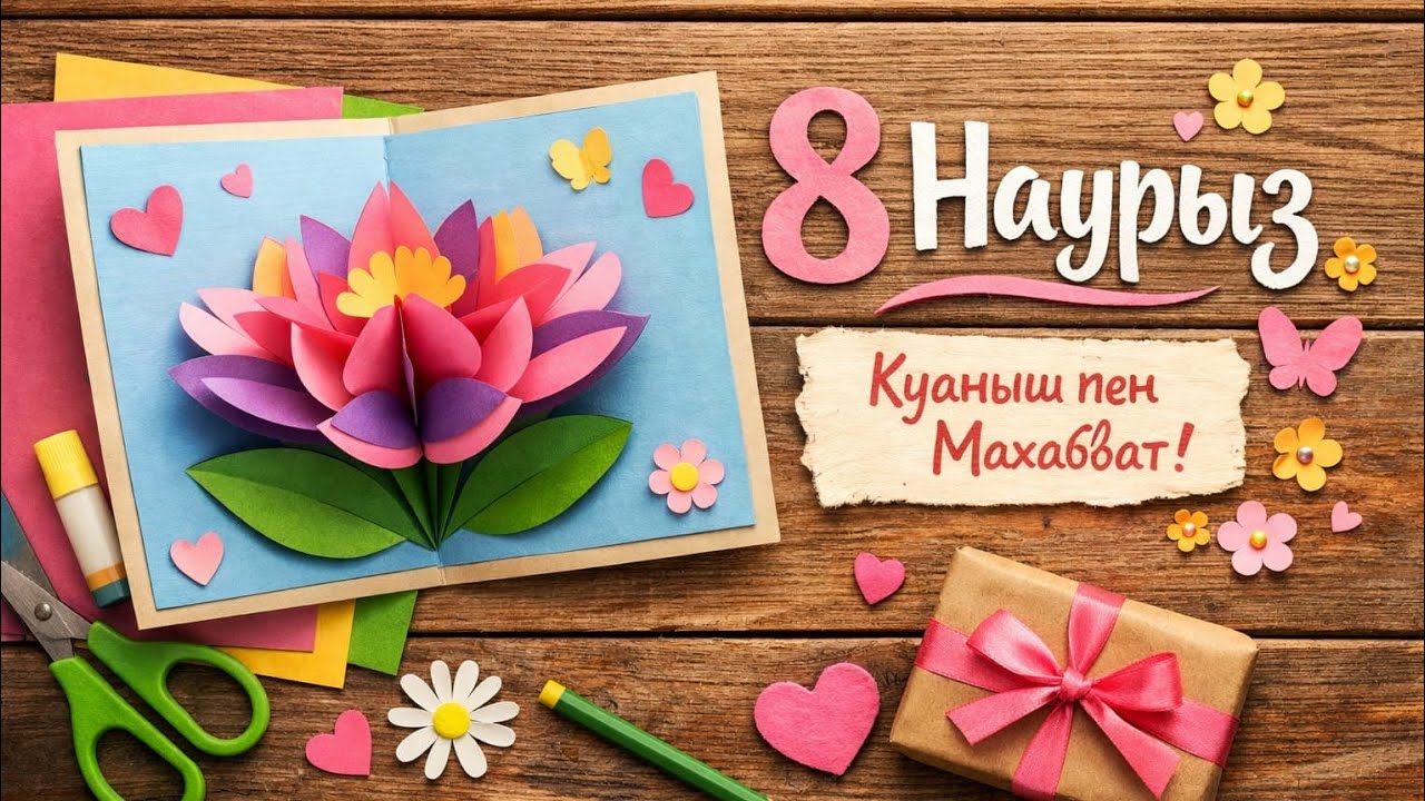ОТКРЫТКА   ШЫНАЙЫ СЕЗІММЕН ДАЙЫНДАЛҒАН ҚОЛДАН ЖАСАЛҒАН 💌🎁