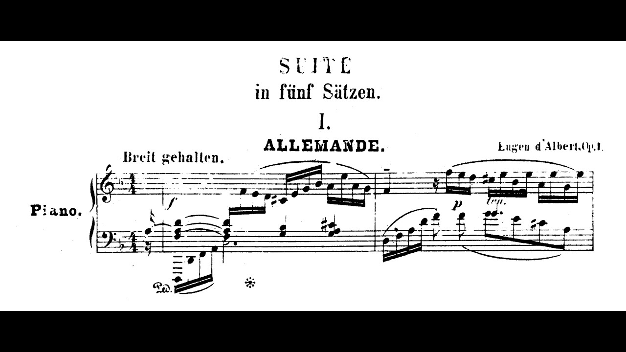 Eugen d'Albert - Suite in 5 Movements, Op.1 (Speidel)