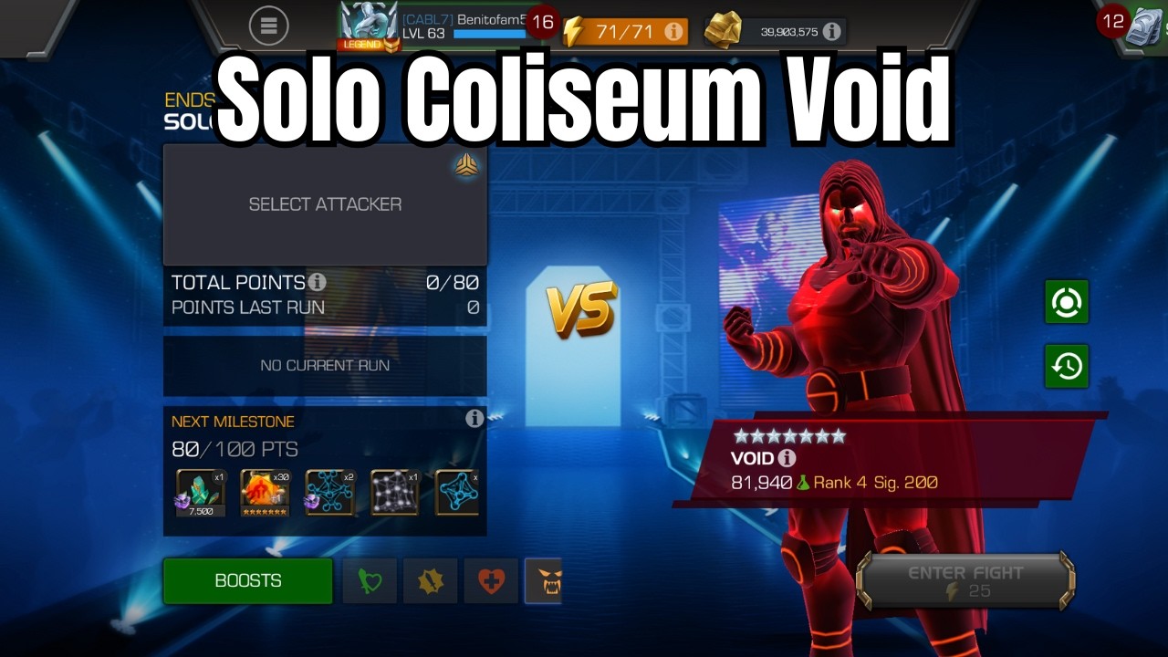 Solo Coliseum then incursions!