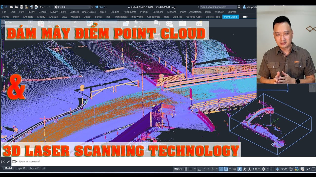 Đám mây điểm và công nghệ quét Laser 3D địa hình/ 3D Laser Scanning for Drawings with Point Clouds