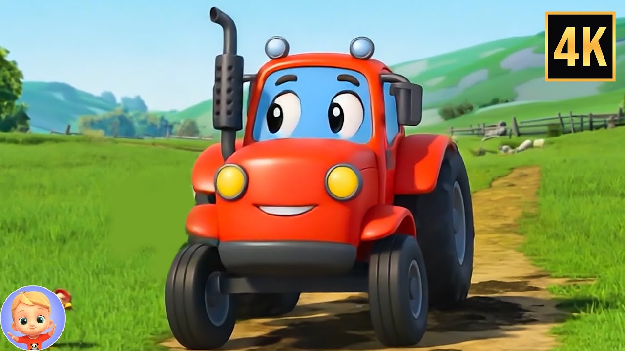 Wheels on the Tractor Go Round and Round - Farm Learning Songs & Nursery Rhymes for Kids