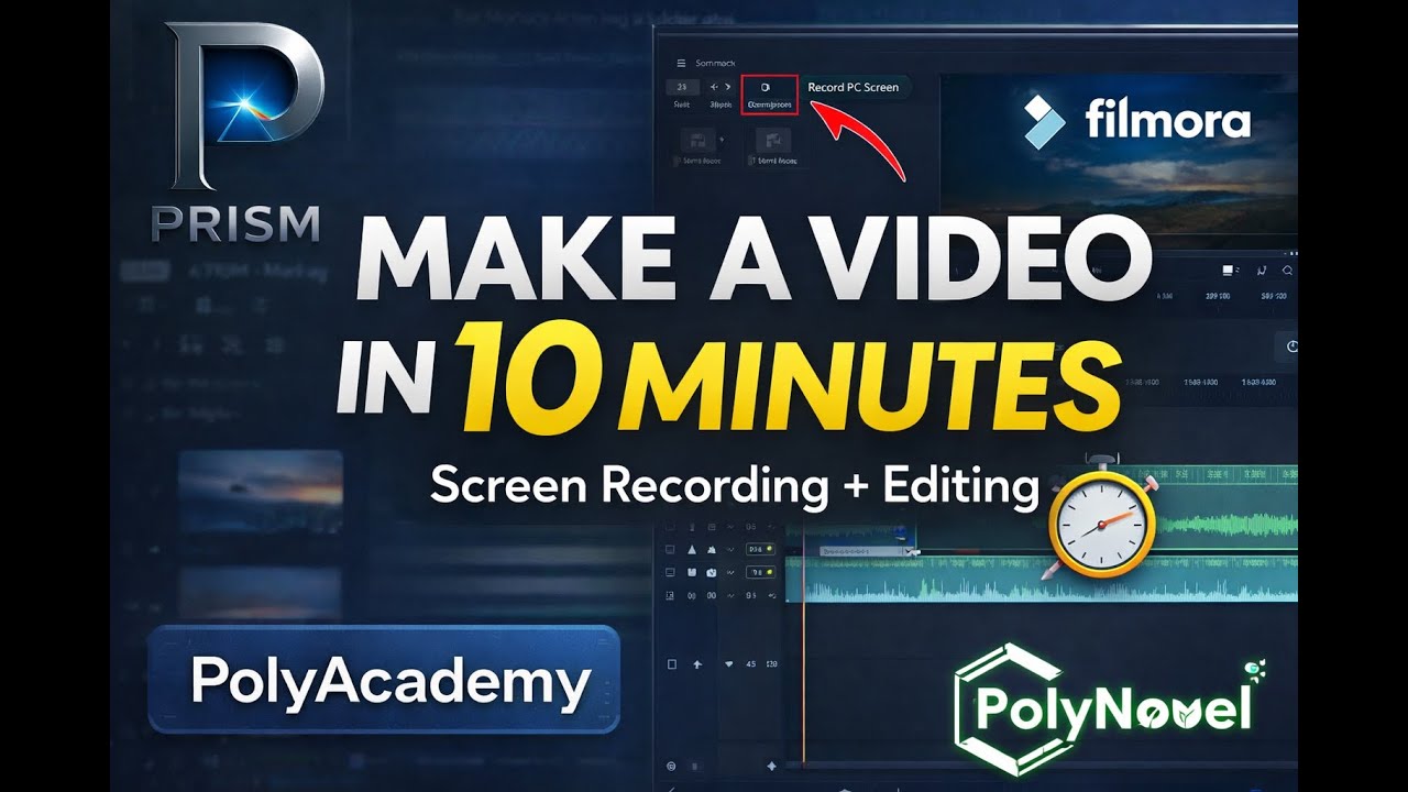 How to create a video in 10 minutes | Filmora Step-by-Step Tutorial for Beginners | PolyAcademy E1