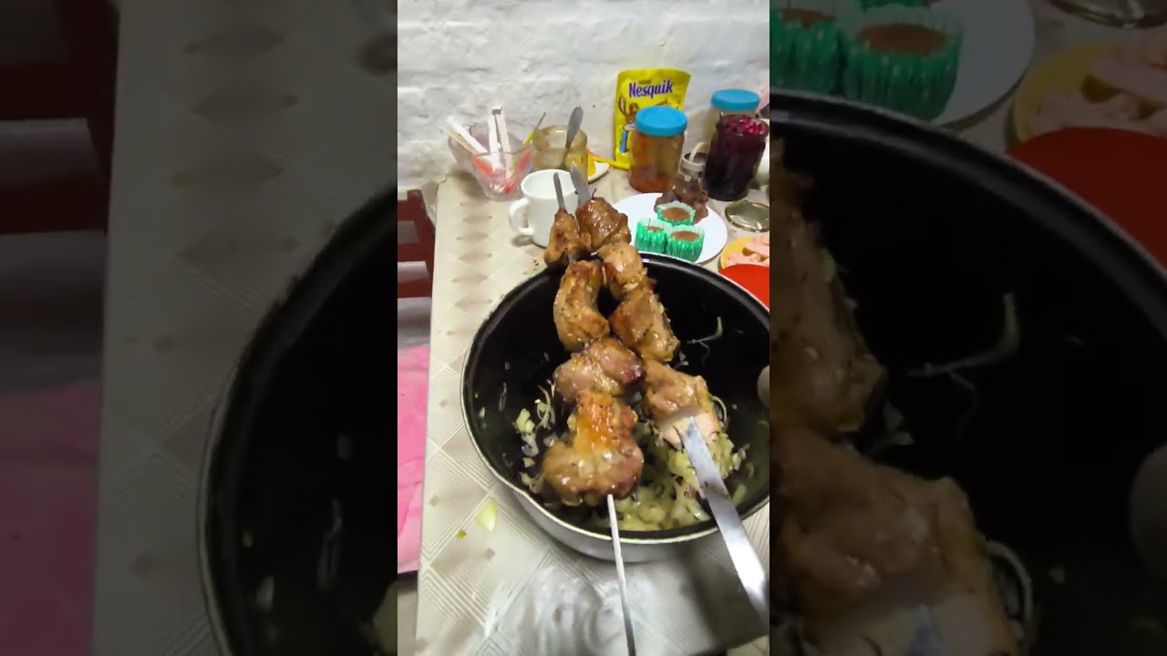 Вкусно, шашлык в моей печке