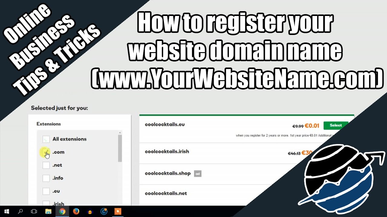How to register your website domain name (www.YourWebsiteName.com)