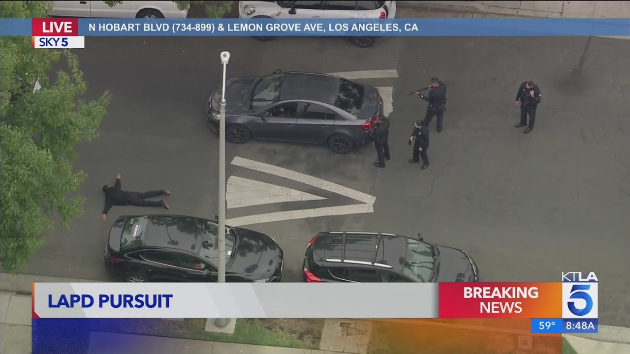 Suspect taken into custody after brief pursuit through Hollywood