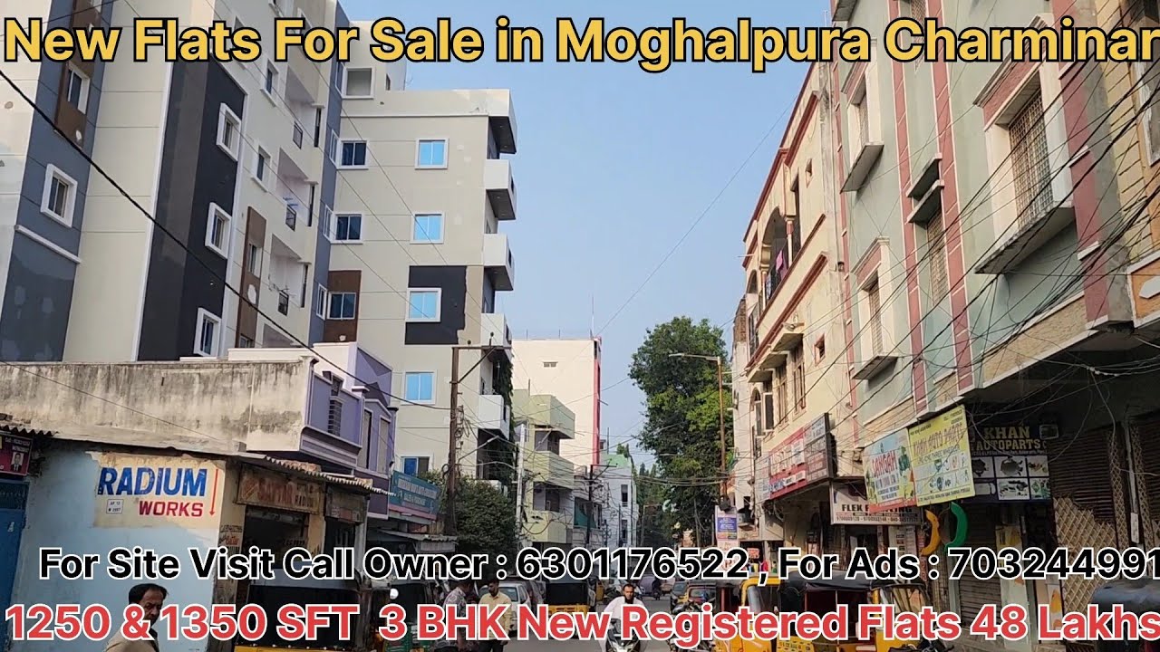 New 3 BHK Registered Flats For Sale in Moghalpura Charminar Hyderabad 1250& 1350 SFT #flats 48 Lakhs