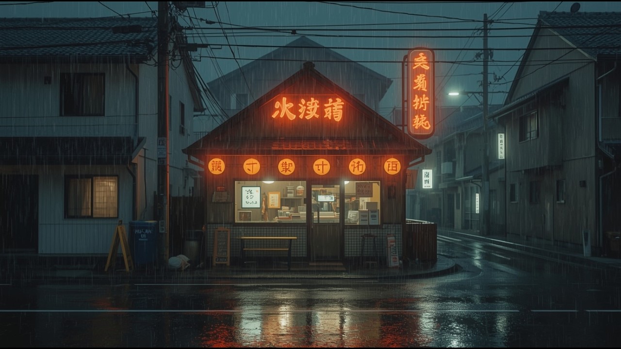 Warm Neon Glow, Endless Rain | Japanese Lo-Fi Nights