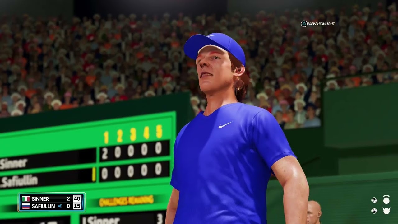 AO Tennis 2 Gameplay Single Match Male Jannik Sinner vs Roman Safiullin