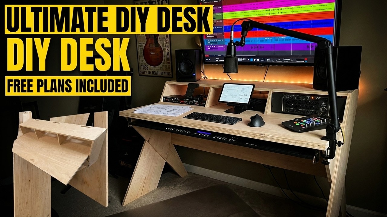 My DIY Studio Desk Build - Free Design Drawings Included