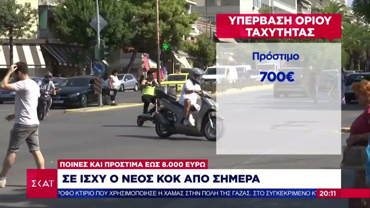 Σε ισχύ ο νέος ΚΟΚ από σήμερα: Τα πρόστιμα και οι ποινές - Έως 8.000 ευρώ για όριο ταχύτητας