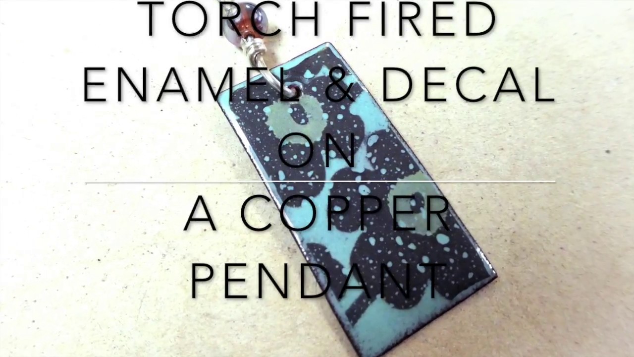 Torch Fired Enamel & Decal on a Copper Pendant