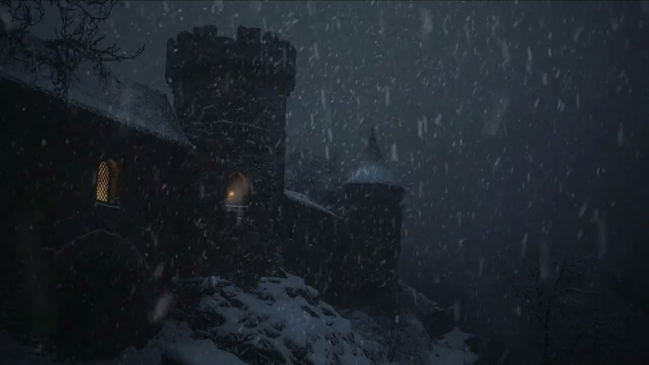 Sinister Medieval Castle Unleashes It's Darkest Storm: 10 Hours Of Howling Blizzard Winds For Sleep