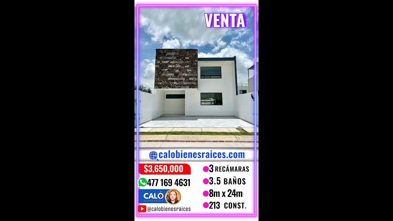 Descubre Esta Casa Nueva en Venta en León: 8m x 23.80m de Terreno y 213 m² de Construcción