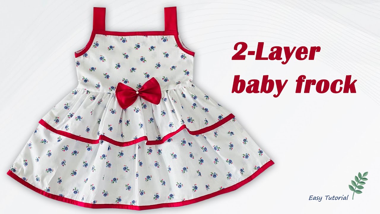 2 Layer Baby Frock, Double Layer Baby Frock Designs