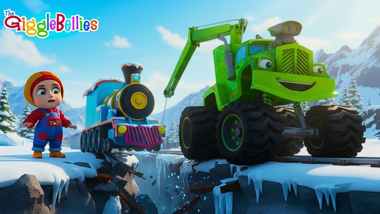 Monty & Tow Truck Rescue The Train | Nursery Rhymes - GiggleBellies