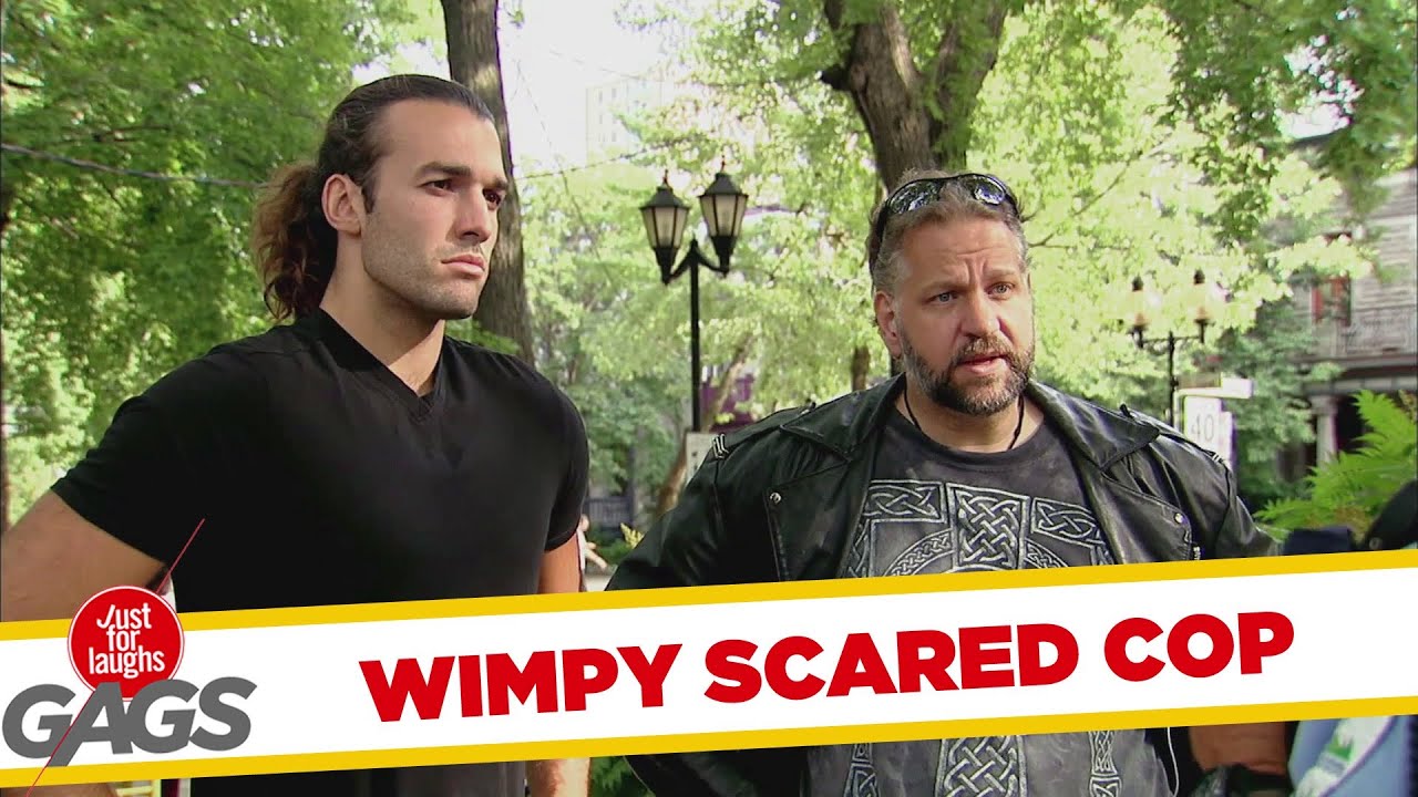 Wimpy Cop Scared of Tough Men