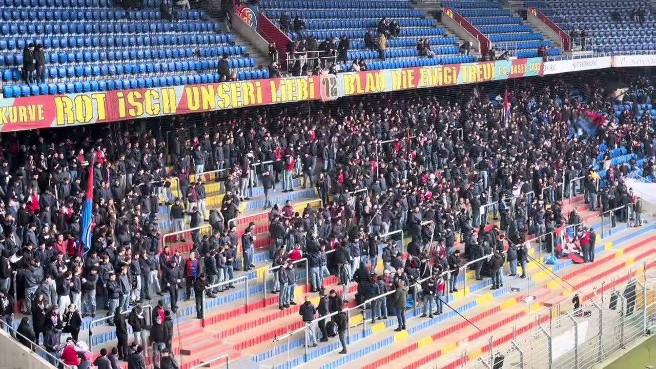 FC Basel ultras arriving at St Jakob Park #oldskoolgunner #swisssuperleague #fcbasel1893