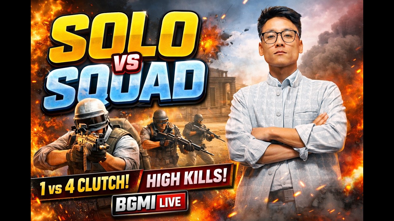 BGMI Live 🔴 Solo vs Squad | High Kill Gameplay || Squad vs Squad BGMI Live || #arunachalstreamer🔥🔥