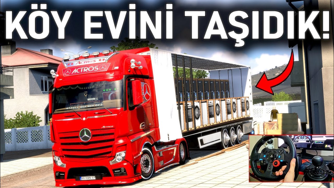 MODİFİYELİ TIRLA KÖY EVİNİ TAŞIDIK! ETS 2 MOD Logitech G29