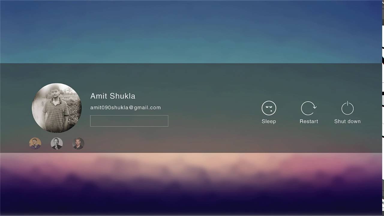 Windows 10 : New Lock Screen(Concept UI)