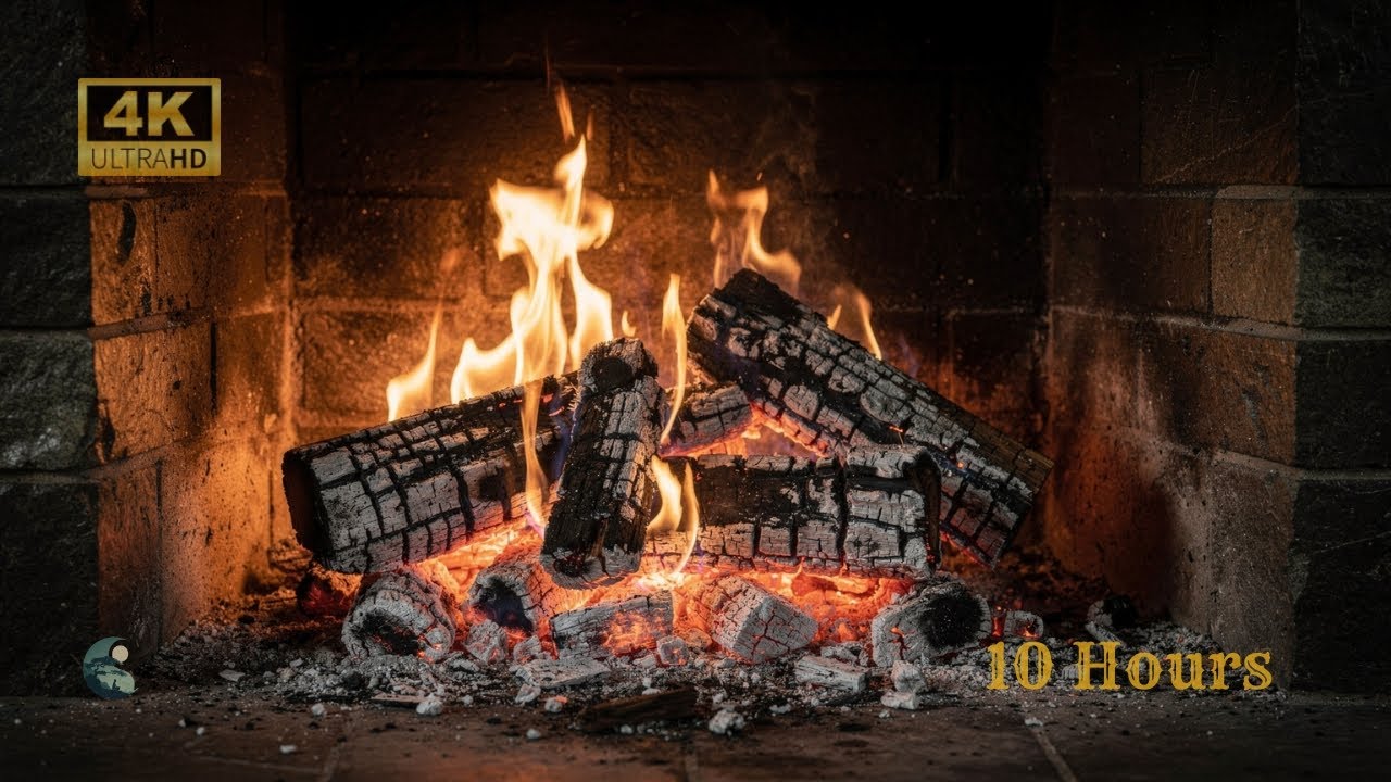 10 Hours Fireplace Sounds for Deep Sleep and Relaxation | Cozy Night Ambience