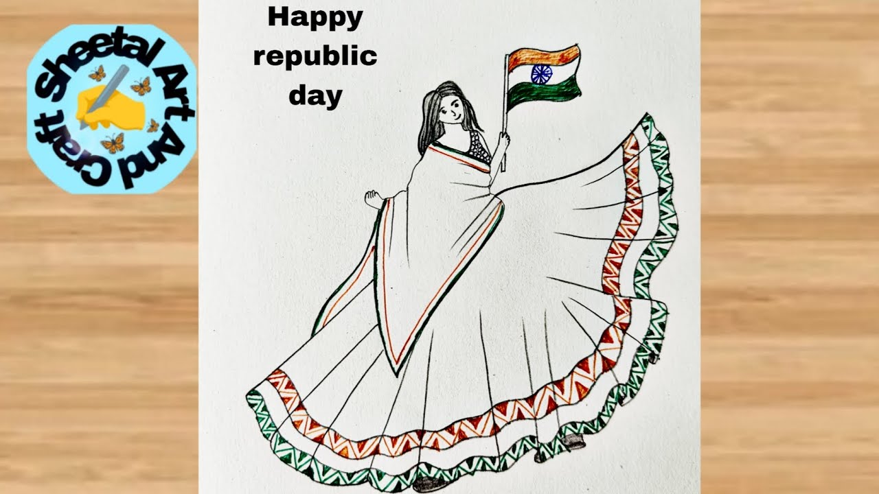 How To Draw Republic Day Drawing | Sundar Sa Republic Day Ka Chitra |26 January Special Drawing Easy