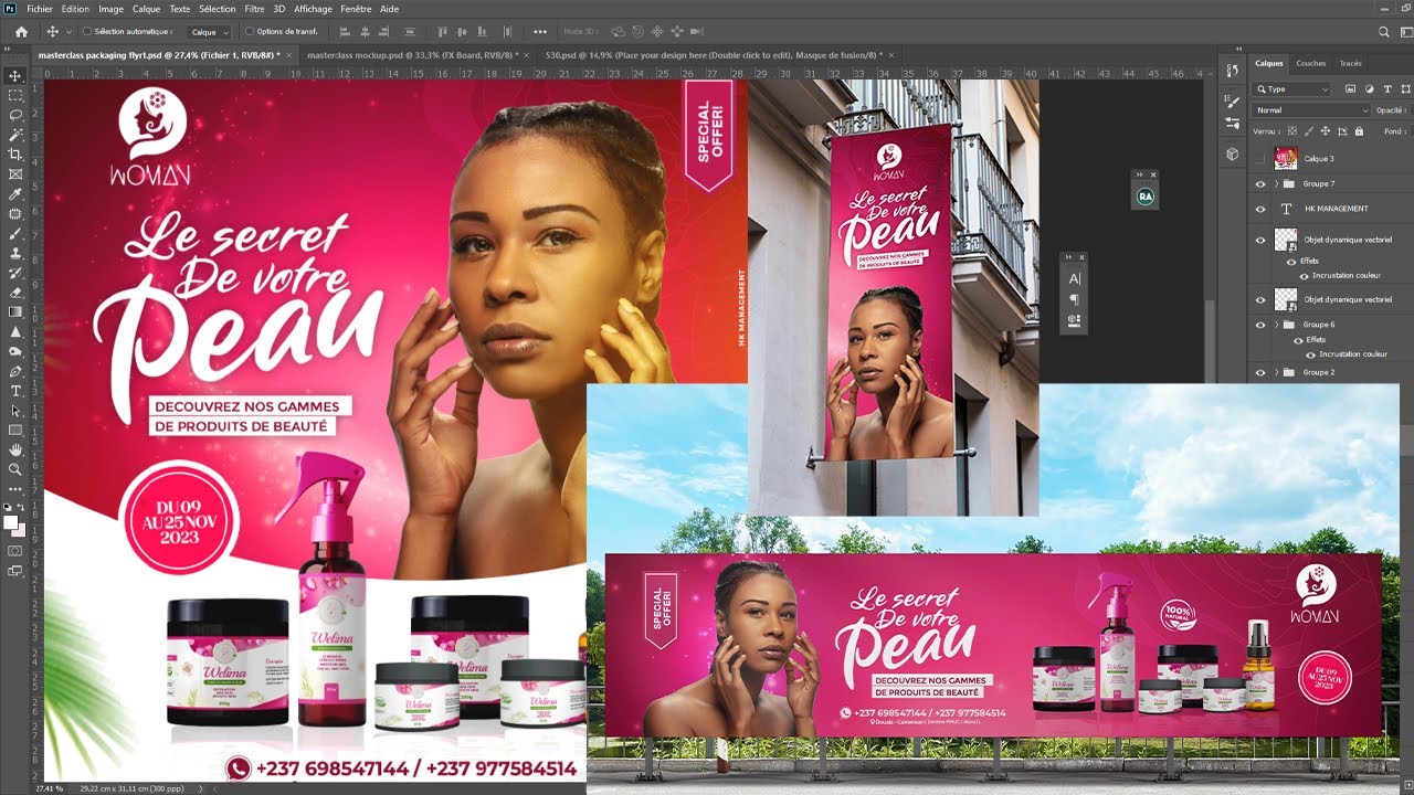 Comment Concevoir un flyer Packaging  Photoshop  - Atelier de formation Gratuite vol 3