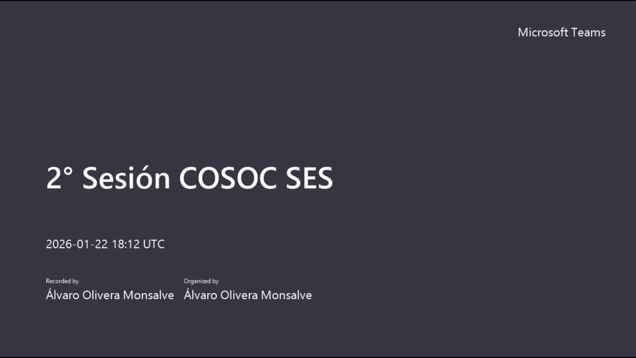 Segunda Sesión COSOC de la SES (22 de enero de 2026)