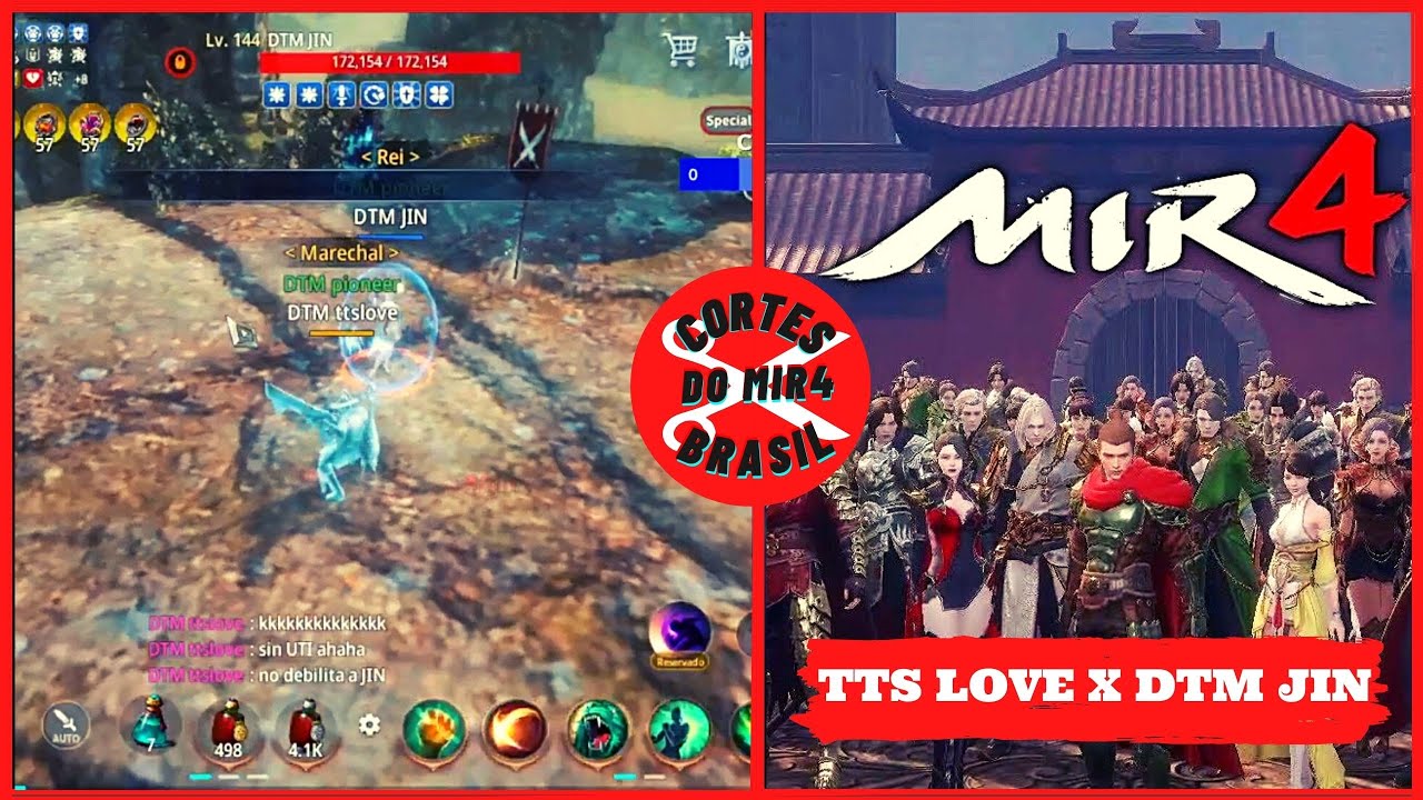 X1 TTS LOVE VS DTM JIN QUE PVP INSANO | CORTES DO MIR4 BRASIL