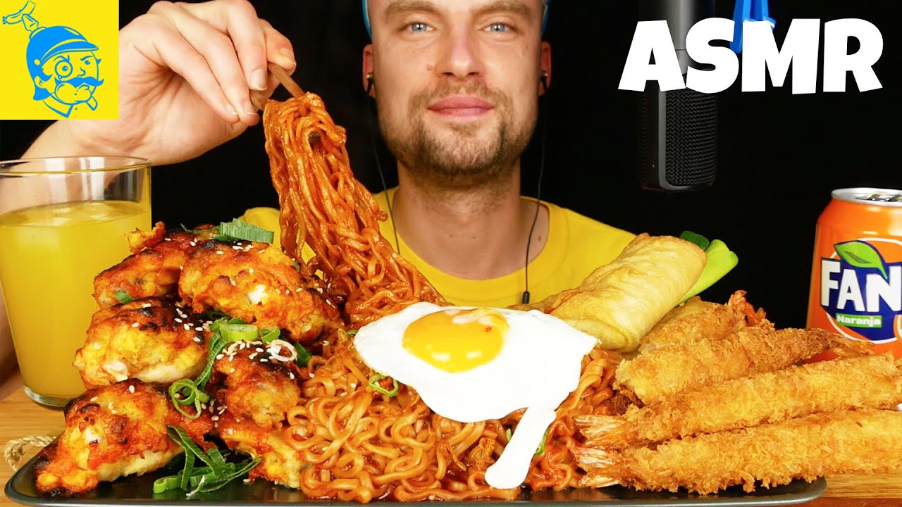 ACMP Корейская кухня: лапша рамэн, куриные крылышки, спринг-роллы, креветки 🇰🇷 (русские субтитры)